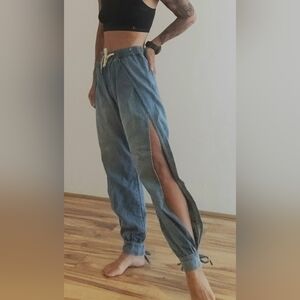 One Teaspoon Free People Split Seam Open Leg Harem Pants Jeans Joggers XS Denim